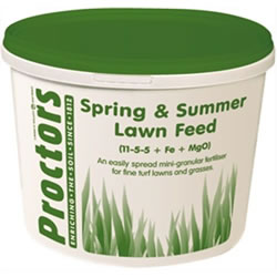 Small Image of 5kg tub of Proctors Spring and Summer Lawn grass feed fertiliser moss killer