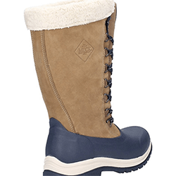 Extra image of Muck Boot Arctic Apres Tall Lace up Boot in Navy/Tan - UK 4