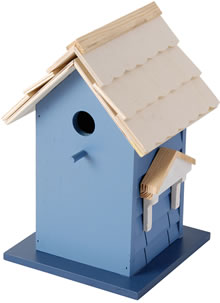 Blue House Bird Nest Box