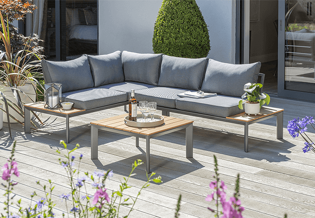 Image of Norfolk Leisure Carrow Corner Sofa Set in Anthracite/Grey