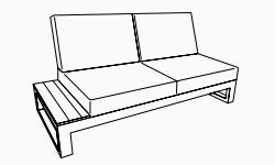 Left bench - dimensions image
