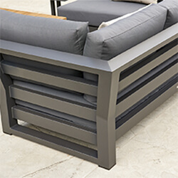 Extra image of LIFE Nevada Mini Corner Sofa Set in Lava / Soltex Graphite with Teak Table