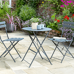 Small Image of Norfolk Leisure Comfort Bistro Set in Anthracite