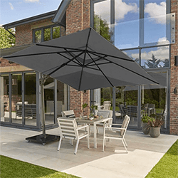 Small Image of Norfolk Leisure Royce Ambassador Square 3m Cantilever Parasol with LED - Carbon