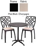Nova Bistro 2 Seater Set (Matt Black, Champagne)