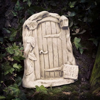 Image of Fairy Door Stone Ornament With Sign