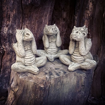 Image of Set of 3 Dragons Stone Ornaments