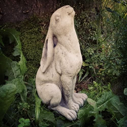 Small Image of Moon Gazing Hare Stone Ornament