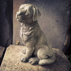 Small Image of Sitting Labrador Stone Ornament