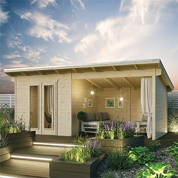 Image of Rowlinson Oasis Garden Cabin in a Natural Finish
