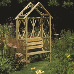 Small Image of Rustic Timber Garden Seat