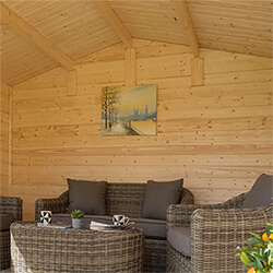 Extra image of Rowlinson Garden Retreat Log Cabin in a Natural Finish