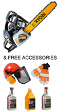 Ryobi Chainsaw 40cc Petrol 16in - With Free Accessories