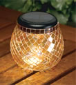 Solar Powered Garden Light - Amber Glass Lantern