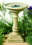 Ashbourne Solar Powered Birdbath - Aged Granite