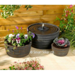 Genoa Solar Water Fountain and Planter - Bronze