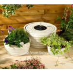 Genoa Solar Water Fountain and Planter - White