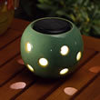 Solar Powered Garden Light Green Ceramic Sphere