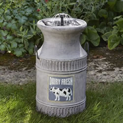 Small Image of Milk Churn Solar Powered Water Feature