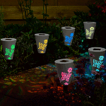 Butterfly Silhouette Stake Lights - White and Multi-Coloured