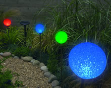 Solar Powered Garden Lights - Multi Coloured Sphere