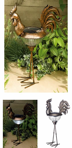 Solar Powered Metal Cockerel Light