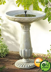 Solar Powered Water Feature - Portsmouth Birdbath On Demand
