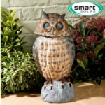 Solar Powered Owl Spotlight With Moving Head - Brown