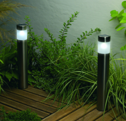 Stainless Steel Solar Powered Post Lights - Pack of 4