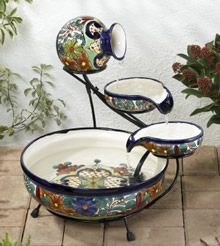 Talavera Cascade Solar Powered Water Fountain