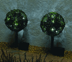 Smart Solar Powered Decorative Bay Tree Sphere Lights - Twin Pack