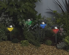 Solar Powered Stainless Steel Dual Function Lights - Pack of 8