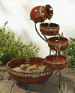 Red Scroll Ceramic Cascade Solar Powered Water Feature