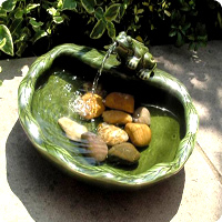 Solar Powered Water Feature - Ceramic Frog