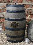 Solar Powered Water Feature - Whiskey Barrel