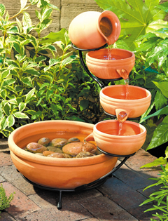 Terracotta Cascade Solar Powered Water Feature