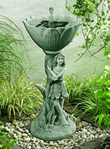 Wood Nymph Solar Powered Water Fountain