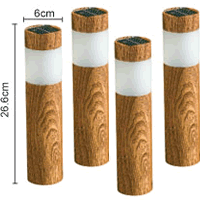 Solar Powered Post Lights - Oak Effect Pack of 4