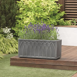 Small Image of Stewart Versailles Trough Planter in Pewter - 70cm