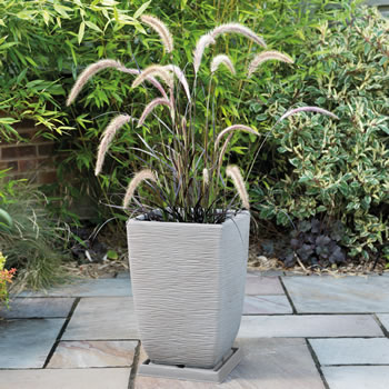 Image of Cotswold Tall Square Planter - 33cm - Limestone Grey