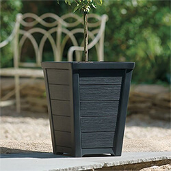 Small Image of Stewart 31cm Taper Low Planter in Anthracite