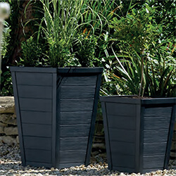 Small Image of Stewart Tall Taper Planter in Anthracite - 36cm diameter