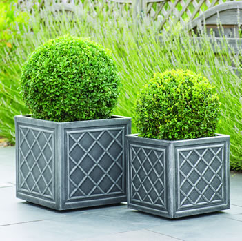 Image of Lead Effect Square Planter