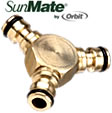 Brass 3 Way Hose Connector by Sunmate Orbit - 94750