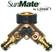 Brass 2 Way Manifold with Male Outlets by Sunmate Orbit - 94759