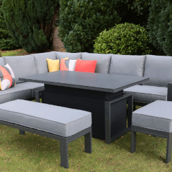 Small Image of Supremo Melbury Corner Modular with Adjustable Table in Grey