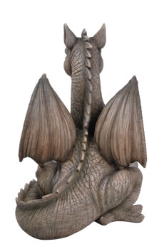 Extra image of Grey Winged Dragon - Resin Garden Ornament