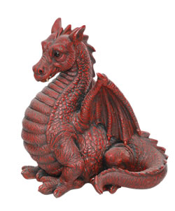 Image of Red Winged Dragon - Resin Garden Ornament