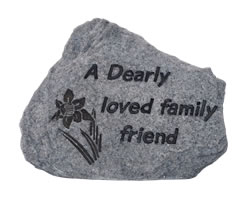 Image of Dearly Loved Family Friend Memorial Plaque - Stone Effect