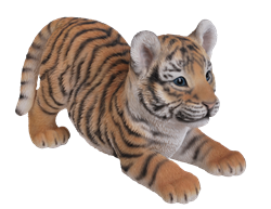 Image of Vivid Playful Tiger Cub - Resin Garden Ornament